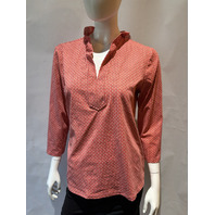 J.MCLAUGHLIN WOMEN'S KATE KNIT TOP IN ROSE AND OFF WHTIE 224322458 SZ LARGE