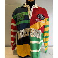 WATSON LUXE MEN'S WATSON MULTI SPLICED RUGBY POLO MULTI WTSN022-POLO-37 SZ 2XL