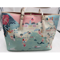 SPARTINA 449 TEAL FLORIDA MAP TOTE BAG GREETINGS FROM FLORIDA MERMAID 946457 NWT