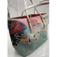 SPARTINA 449 TEAL FLORIDA MAP TOTE BAG GREETINGS FROM FLORIDA MERMAID 946457 NWT