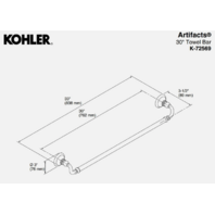 KOHLER K-72569 ARTIFACTS 30" TOWEL BAR IN GOLD SEE DESCRIPTION