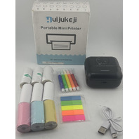 HUIJUKEJI PROTABLE MINI PRINTER BLACK BLUETOOTH INSTANT PRINTER PORTABLE