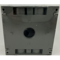 LOT OF 5 CENTAUR 0278-8464 WI TGB75/5 2 GANG WEATHERPROOF BOX 5 HOLE 3/4" GRAY