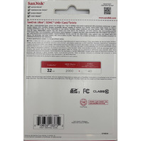 SANDISK ULTRA 32GB SDHC UHS-1 CARD 120MB/S CAMERA/VIDEO STORAGE CLASS 10