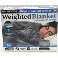 BELL HOWELL 2668FEB 12LB WEIGHTED BLANKET WITH MICRO BEADS FILLING