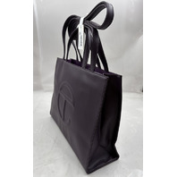 TELFAR MEDIUM SHOPPING BAG IN EGGPLANT TF-012-EGGP-M HANDLES AND CROSSBODY
