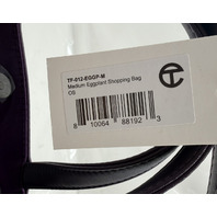 TELFAR MEDIUM SHOPPING BAG IN EGGPLANT TF-012-EGGP-M HANDLES AND CROSSBODY
