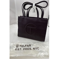 TELFAR MEDIUM SHOPPING BAG IN EGGPLANT TF-012-EGGP-M HANDLES AND CROSSBODY