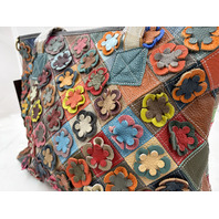 L'ARTISTE SPRING STEP HB-APPLIQUE-RBW APPLIQUE HANDBAG PURSE TOTE MULTICOLOR NWT