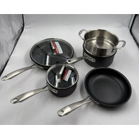 CUISINART NEW POT AND PANS SET W/ LIDS INDUCTION HARD ANODOZIED NON STICK