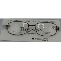 RUNWAY EYEWEAR RT815 TITANIUM 53-17-135 WOMENS MATT BROWN/YG EYEGLASSES FRAMES