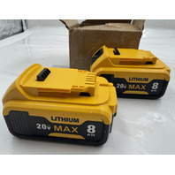 LOT OF 2 LITHIUM LI-ION MAX 20V 8AH REPLACEMENT RECHARGEABLE BATTERY BRAND NEW