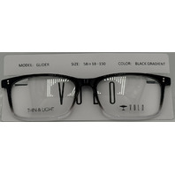 VOLO GLIDER THIN & LIGHT 58-18-150 MENS BLACK GRADIENT EYEGLASSES FRAMES