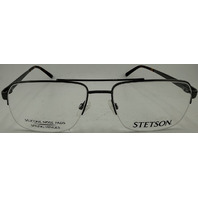 STETSON 296 058 GUNMETAL 58-18-145 SEMI RIMLESS AVIATOR MENS EYEGLASSES FRAMES