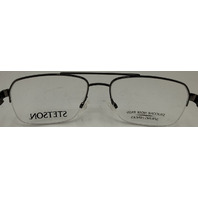 STETSON 296 058 GUNMETAL 58-18-145 SEMI RIMLESS AVIATOR MENS EYEGLASSES FRAMES