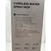 CORDLESS ELECTRIC SPIN MOP BZ-025 UL ELECTRIC FLOOR CLEANER WITH WATER SPRAYER