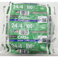 SOUTHWIRE CAT5E RISER CABLE DATA NETWORKING CABLE 24/4 100FT CMR GRAY