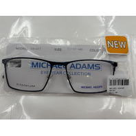 MICHAEL ADAMS MA-641 MEN'S EYEGLASSES FRAME & LENS TITANIUM 55-17-145 COLOR NAVY