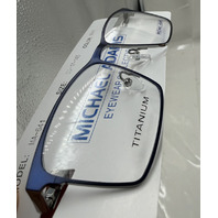 MICHAEL ADAMS MA-641 MEN'S EYEGLASSES FRAME & LENS TITANIUM 55-17-145 COLOR NAVY