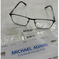 MICHAEL ADAMS MA-641 MEN'S EYEGLASSES FRAME & LENS TITANIUM 55-17-145 COLOR NAVY