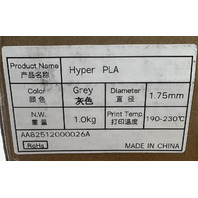 CREALITY 1KG HYPER SERIES 3D PRINTER FILAMENT PRINT TEMP 190 - 230 C GREY