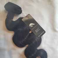 LOT OF 2 - 100% HUMAN UNPROCESSED NATURAL HAIR BROWN WAVY 16"