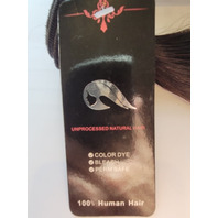 22" STRAIGHT DARK BROWN 100% HUMAN HAIR UNPROCESSED NATURAL