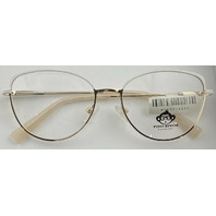FUNKY MUNKEE EYEWEAR BOM1121 C3 WHITE/GOLD FRAMES 54-17-135 WOMENS EYEGLASSES