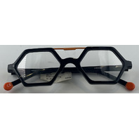 MENIZZI MK501 GLASSES 01 BLACK BURNT ORANGE FRAMES 46-18-130 UNISEX EYEGLASSES