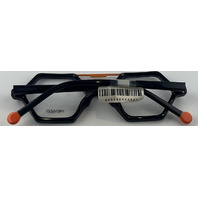 MENIZZI MK501 GLASSES 01 BLACK BURNT ORANGE FRAMES 46-18-130 UNISEX EYEGLASSES