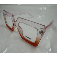 RUCNOK EYEWARE PINK AND CLEAR FRAMES 54-26-145 WOMEN'S OVERSIZED EYEGLASSES