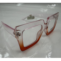 RUCNOK EYEWARE PINK AND CLEAR FRAMES 54-26-145 WOMEN'S OVERSIZED EYEGLASSES