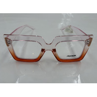 RUCNOK EYEWARE PINK AND CLEAR FRAMES 54-26-145 WOMEN'S OVERSIZED EYEGLASSES