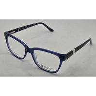 SCHUBACH ORIGINALS CHIC JUSTINE GLASSES BLUE FRAMES 57-17-150 WOMENS EYEGLASSES