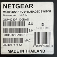 NETGEAR M4250-26G4F-POE+ AV LINE MANAGED SWITCH GSM4230P-100NAS