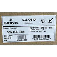 SOLA EMERSON SDN 40-24-480C DIN RAIL POWER SUPPLY 24VDC OUTPUT