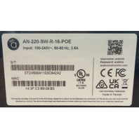 ARAKNIS NETWORKS AN-220-SW-R-16-POE SWITCH 220 SERIES L2 MANAGED GIGABIT SWITCH