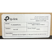 TP-LINK TL-SG3452P UN JETSTREAM 52-PORT GIGABIT L2+ MANAGED SWITCH POE+ 384W