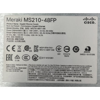 CISCO MERAKI MS210-48FP-HW GIGABIT ETHERNET SWITCH 100-240V 50-60HZ UNCLAIMED
