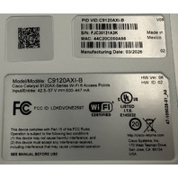 CISCO CATALYST 9120AX C9120AXI-B WI-FI 6 WIRELESS ACCESS POINT