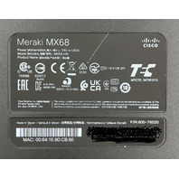 CISCO MERAKI FIREWALL MX68-HW WITHOUT POWER CORDS UNCLAIMED