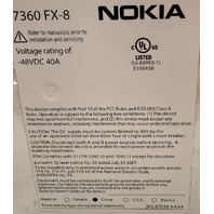NOKIA 7360 ISAM FX-8 3FE64936BB 3FE65675AA 8 SLOT SHELF CHASSIS