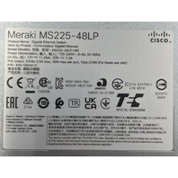 CISCO MERAKI MS225-48LP 48-PORT STACKABLE ACCESS ETHERNET SWITCH