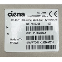 CIENA NTTA03BJE6 103.1-111.8G 4X25G WDM SMF CFP OPTICAL TRANSCEIVER MODULE