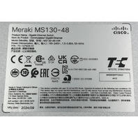 CISCO MERAKI MS130-48-HW 48-PT GIGABIT CLOUD-MANAGED SWITCH A90-114008 UNCLAIMED