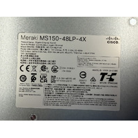 CISCO MERAKI MS150-48LP-4X STCK CLD-MNGD 48-PORT 48GE 370W POE SWITCH UNCLAIMED