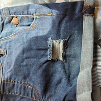 WAX JEAN SHORT OVERALLS 90078 DARK DISTRESSED SHORTALLS SIZE SMALL
