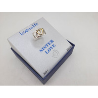 LOVE THIS LIFE RING SISTER LOVE FINE SILVER PLATED SIZE 7