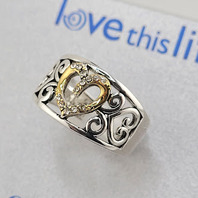 LOVE THIS LIFE RING SISTER LOVE FINE SILVER PLATED SIZE 7