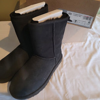 UGG W CLASSIC SHORT II BLACK US WOMEN 7 EU 38 FLAT BOOTS